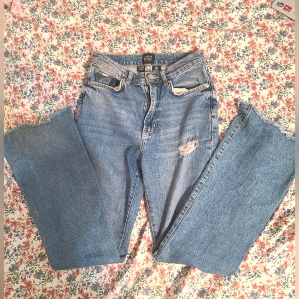 Light Blue Distressed High-Rise Flared Jeans | BDG Urban Outfitters